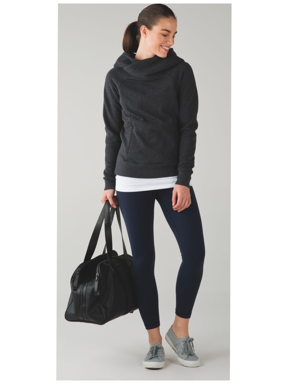 lululemon athletica Dark Charcoal Cowl-Neck Pullover